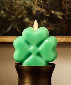 Classic Green Flameless Candle Clover