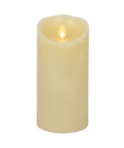 Ivory Flameless Candle Pillar - Scallop Top - 3.5
