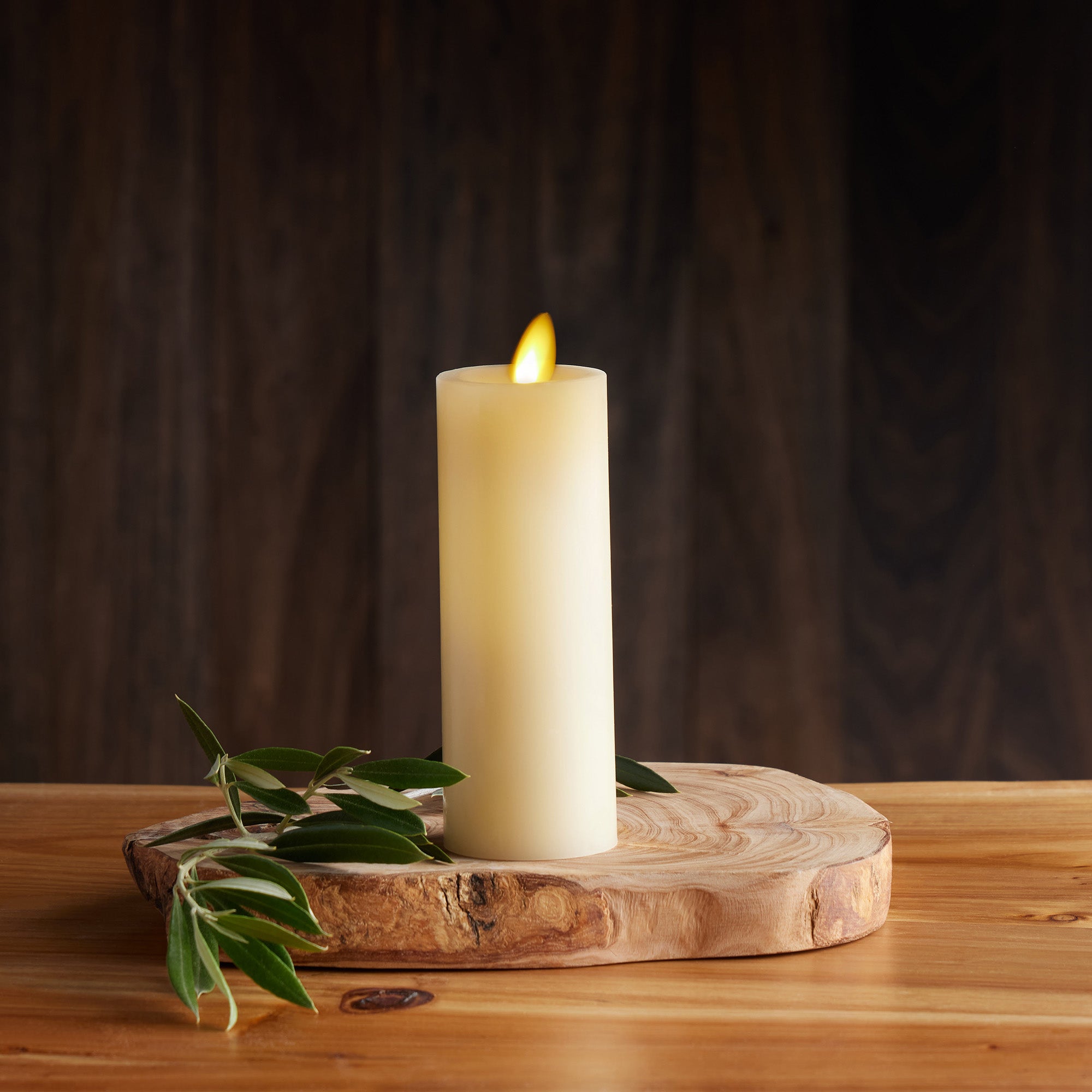 sm-image-1ab06458c8f5f060d2942f57 Ivory Flameless Candle Slim Pillar - Recessed Top - 2" Width