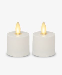 White Flameless Candle Tealights - Flat Top - Set of 2