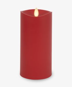 Cherry Red Outdoor Flameless Candle Pillar