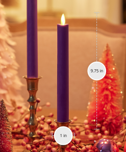 Purple Flameless Candle Tapers - Set of 2