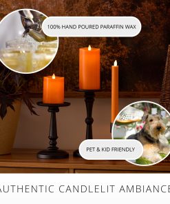 Russet Orange Flameless Candle Pillar