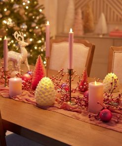 White Swan Flameless Candle Pinecone