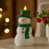 White Glitter Snowdad Flameless Candle