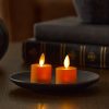 Set of 2 Russet Orange Flameless Candle Tealights