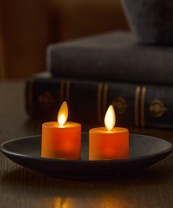 Set of 2 Russet Orange Flameless Candle Tealights