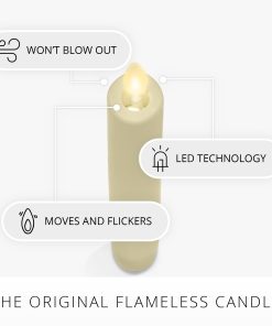 Ivory Flameless Candle Tapers - Flat Top - 6.75