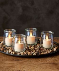 Pearl Ivory Flameless Candle Tealights - Flat Top - Set of 4