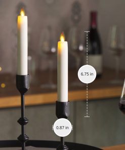 White Flameless Candle Tapers - Flat Top - 6.75