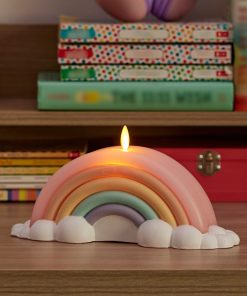 Pastel Crystal Rose Flameless Candle Rainbow