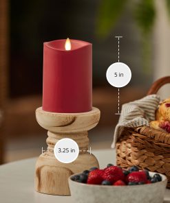Cherry Red Outdoor Flameless Candle Pillar