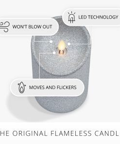 Brilliant Silver Glitter Flameless Candle Pillars