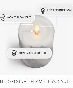 Brilliant Silver Candy Cane Glitter Flameless Candle Pillar