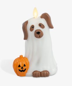 Bright White Flameless Candle Ghost Dog
