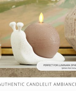 White Speckled Ceramic Snail Candle Holder for Spring Flameless Candle Spheres