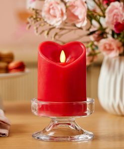 True Red Flameless Candle Heart Pillar