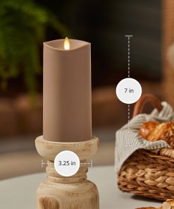 Timeless Taupe Outdoor Flameless Candle Pillar