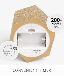Champagne Glow Hexagon Flameless Candle Pillar