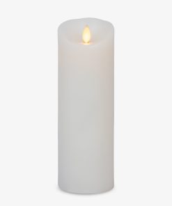 White Flameless Candle Pillar - Scallop Top - 3