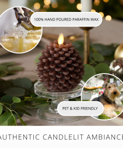 Brown Flameless Candle Pinecone