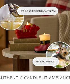 Holiday Red Santa Flameless Candle Sleigh