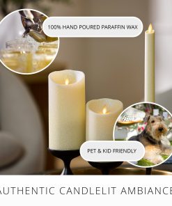 Radiant Ivory Glitter Flameless Candle Pillars