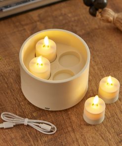 Rechargeable Tealights and Charging Base - Set of 4