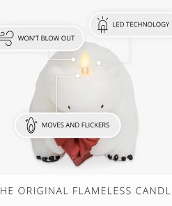 Star White Flameless Candle Polar Bear