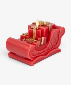 Holiday Red Santa Flameless Candle Sleigh