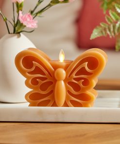 Sunlit Honey Flameless Candle Butterfly