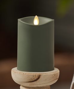 Loden Green Outdoor Flameless Candle Pillar