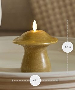 Khaki Small Mushroom Flameless Candle