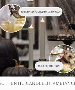 White Wax Drip Flameless Candle Taper
