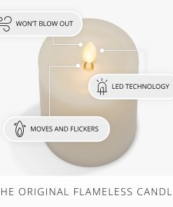 Pearl Ivory Flameless Candle Pillar - Recessed Top
