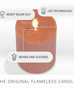 Chalky Burnt Orange Flameless Candle Pillar