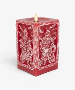 Holiday Red Santa Vignette Flameless Candle
