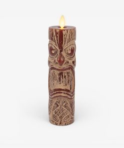 Cherry Mahogany Chalky Slim Tiki Flameless Candle Pillar