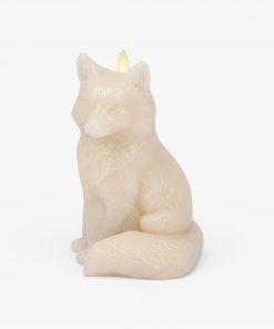 White Swan Glitter Snow Fox Flameless Candle