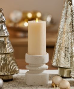 White Swan Selenite Flameless Candle Pillar