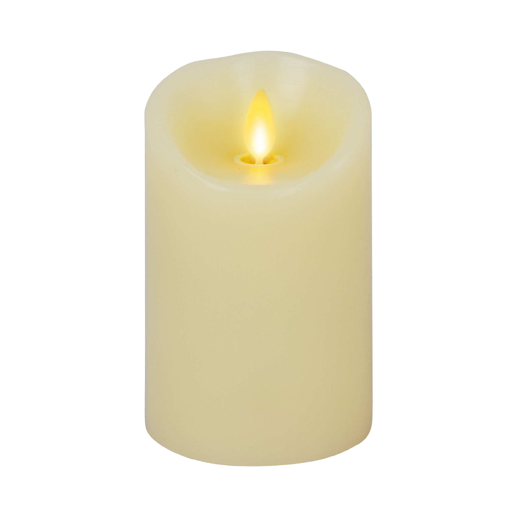 sm-image-26d77a30e542411a20a883dc Ivory Flameless Candle Pillar - Scallop Top Vanilla Scented - 3” Width