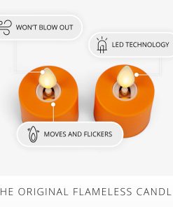 Set of 2 Russet Orange Flameless Candle Tealights