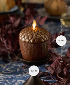 Metallic Cappuccino Flameless Candle Acorn