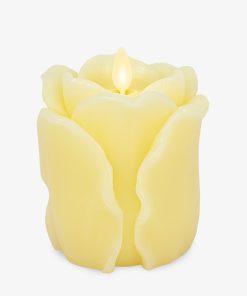 Lemon Chiffon Flameless Candle Rose Bud