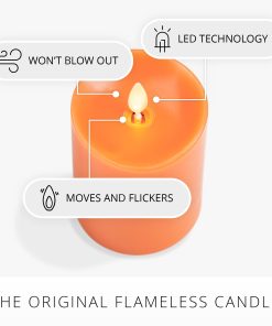 Russet Orange Flameless Candle Pillar