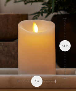 Flameless Color Changing Candle Pillar with Remote - Scallop Top - 3