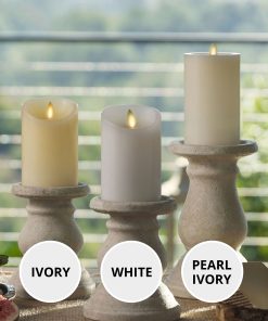Pearl Ivory Flameless Candle Pillar - Recessed Top