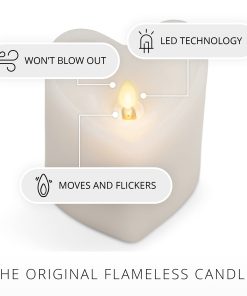 White Flameless Candle Heart Pillar