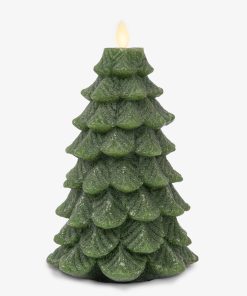 Chalky Green Holiday Tree Flameless Candle