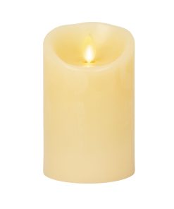 Ivory Flameless Candle Pillar - Scallop Top - 3